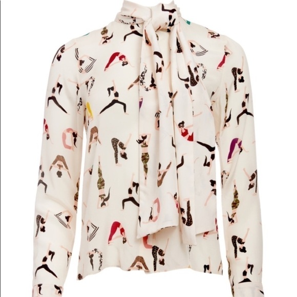 ALICE+OLIVIA  Yoga Stace Jeannie Bow-Collar Button-Down Blouse - Picture 3 of 11